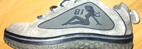 Size 11 Men's Grey on Greyish Blue "81" Shoes - Picture 2 of 5